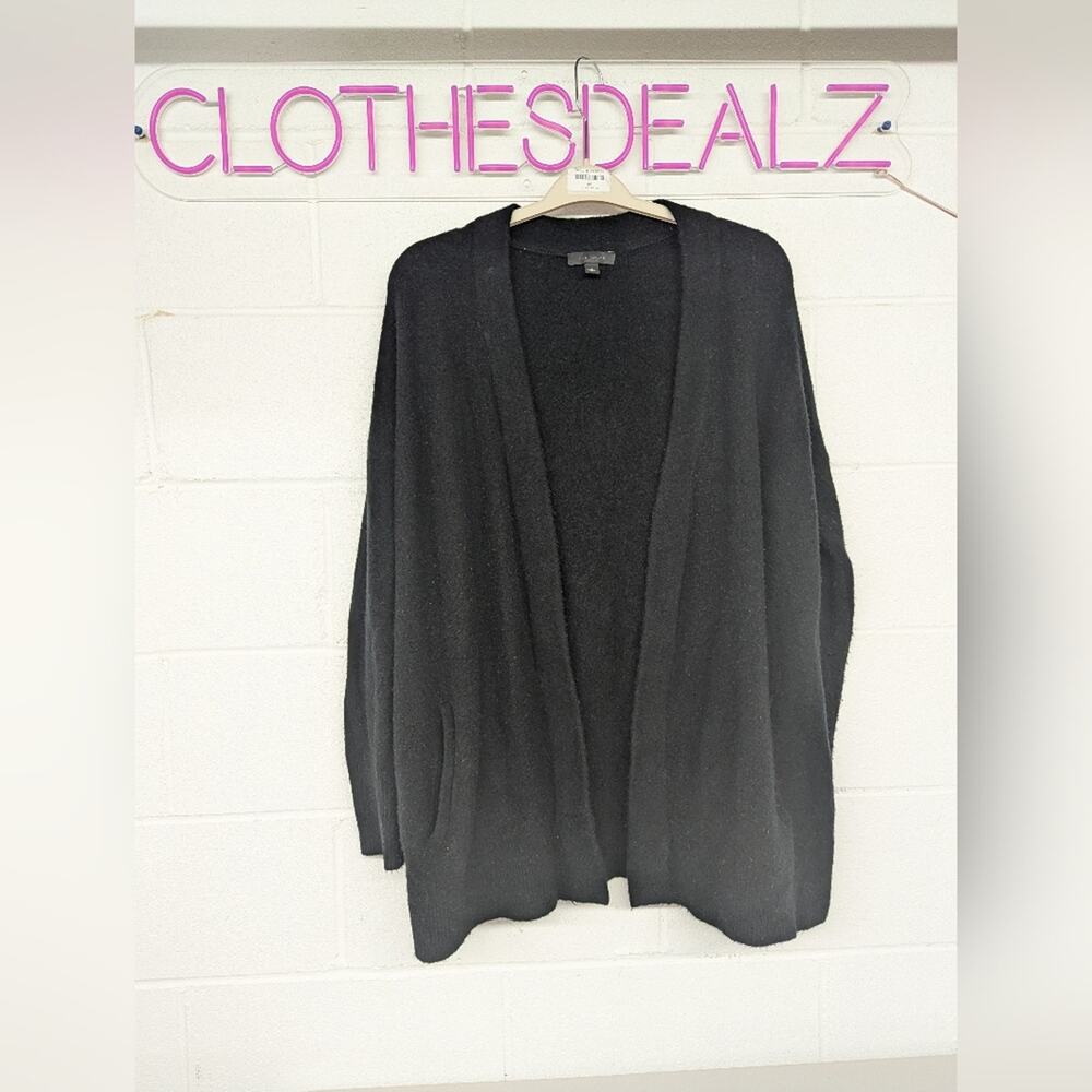Ann Taylor szL black VERY soft cardigan wool sweater open front